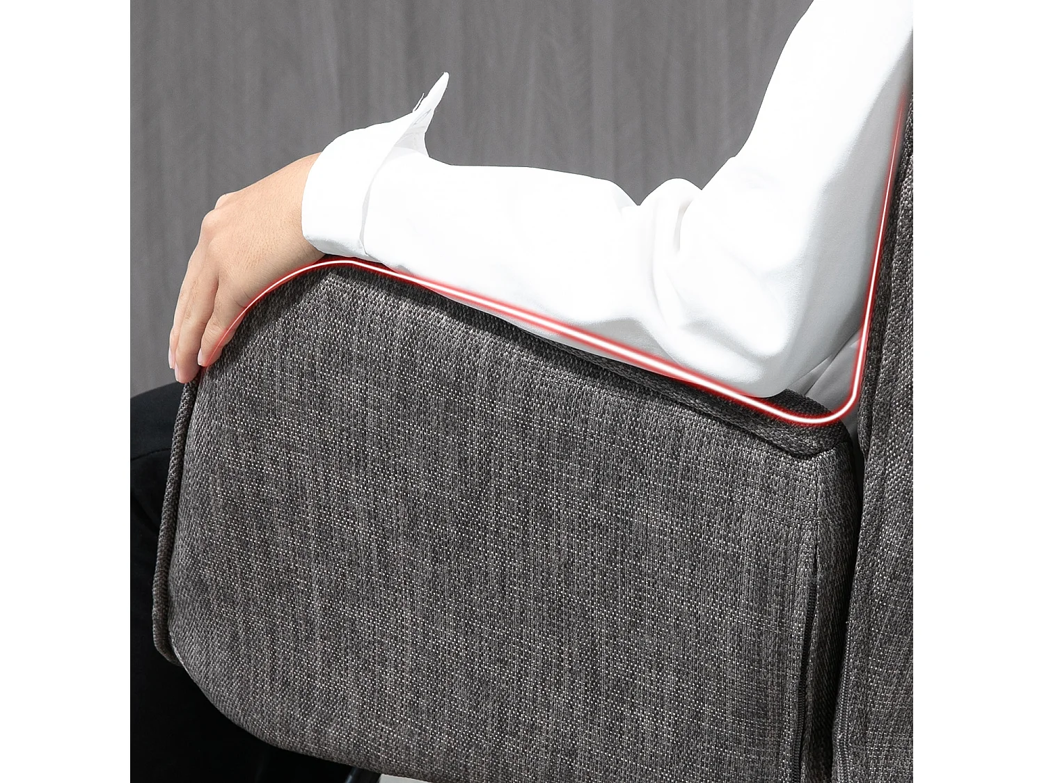 MEUBLES COSY Fauteuil à bascule allaitement rocking chair scandinave en tissu, chaise de loisir avec pieds en bois massif, Gris foncé