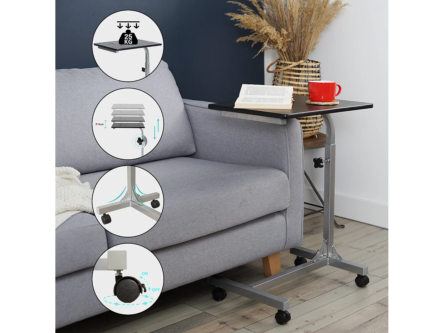 Table de Lit pour Ordinateur Portable Hauteur Réglable