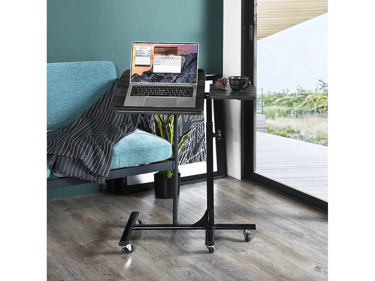Bureau mobile, Table informatique avec Roulettes, Table d’ordinateur