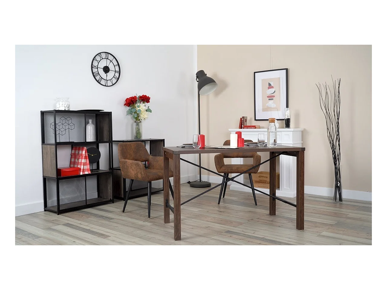 Lot de 4 Chaises de Salle à Manger  Similicuir Pieds en métal 56x56x78cm