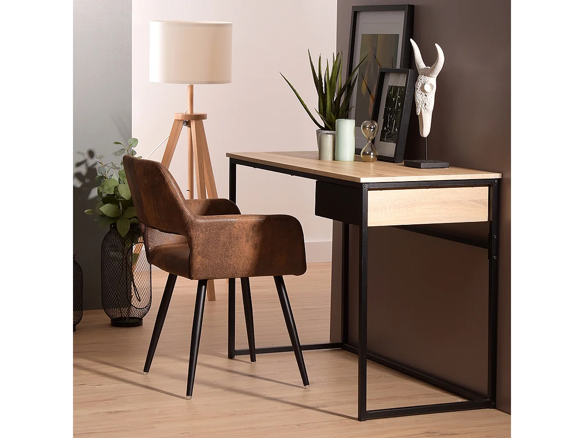 Lot de 4 Chaises de Salle à Manger  Similicuir Pieds en métal 56x56x78cm