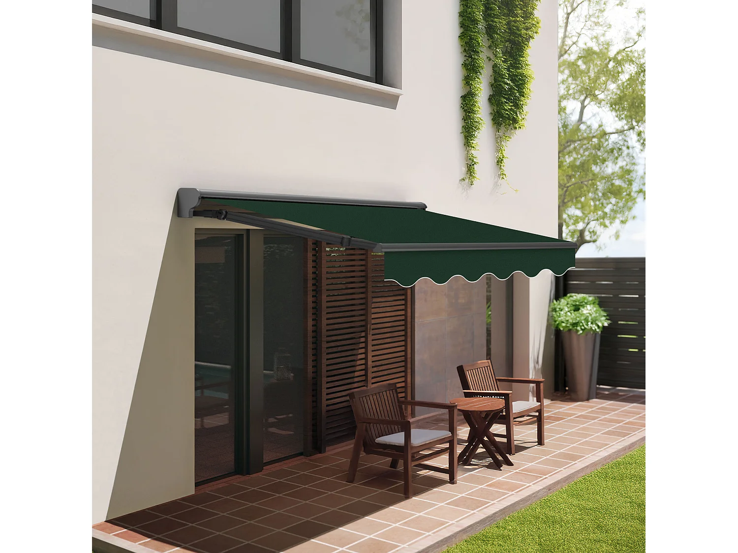 Wasabi - Tenda Motorizzata 4x2,5 Verde – Telecomando – Semicassonetto – Tessuto Protezione Solare