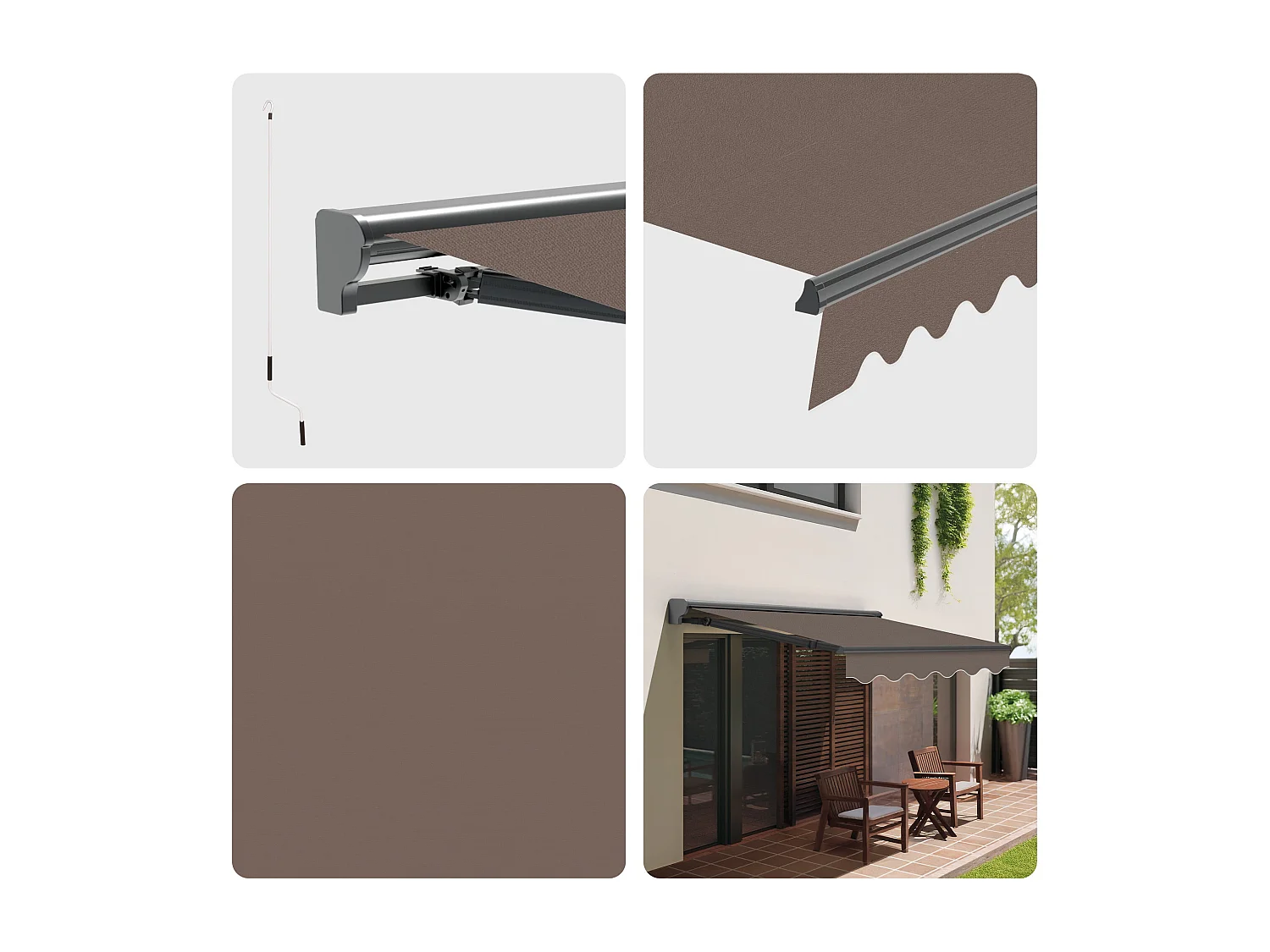 Wasabi - Tenda Motorizzata 4x2,5 Taupe – Telecomando – Semicassonetto – Tessuto Protezione Solare