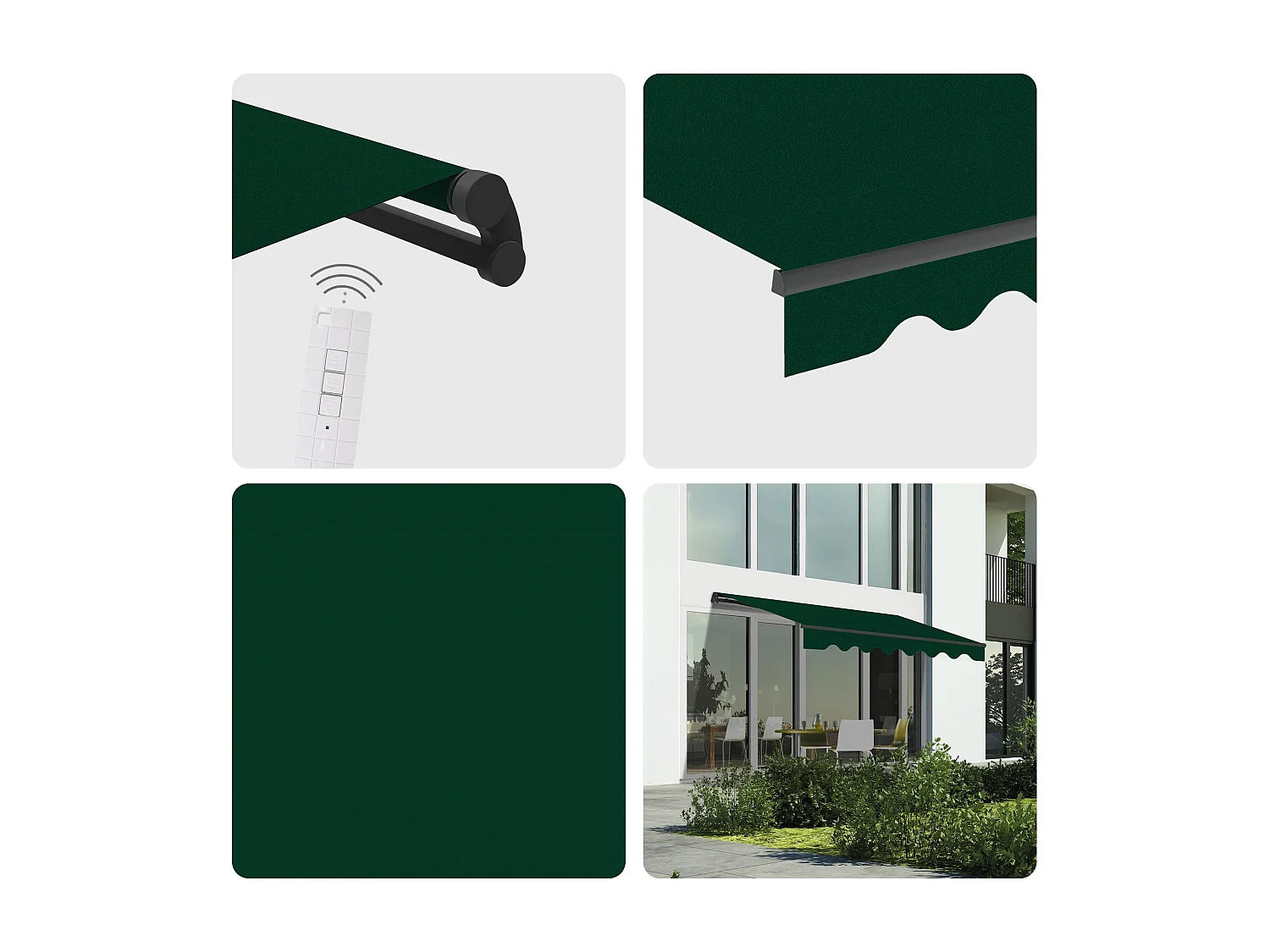 Wasabi - Tenda Motorizzata Esterna 3x2,5 Verde – Telecomando