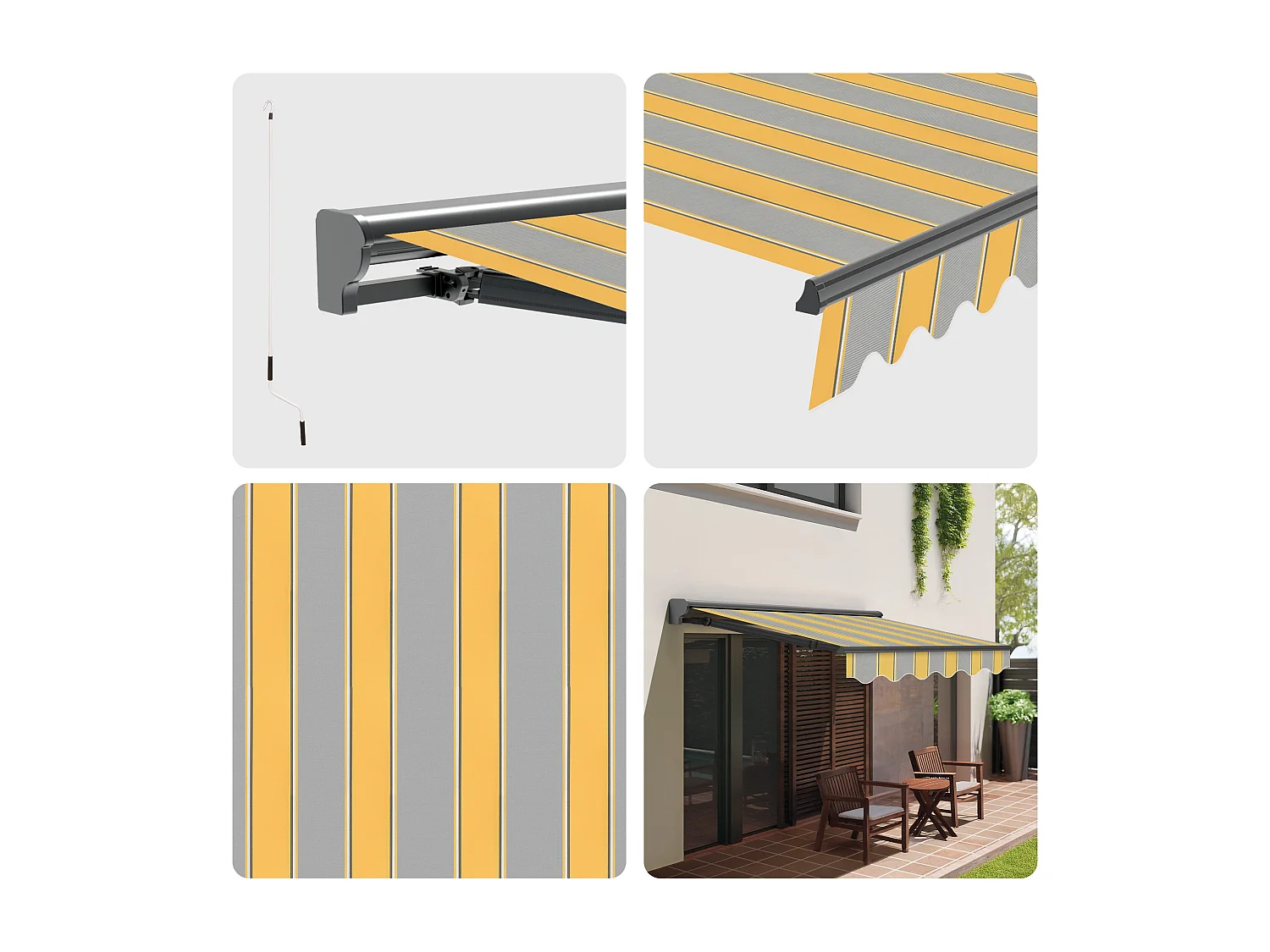 Wasabi - Tenda Esterna Avvolgibile 3x2,5 AGB Poliestere – Semicofre Antracite Plus