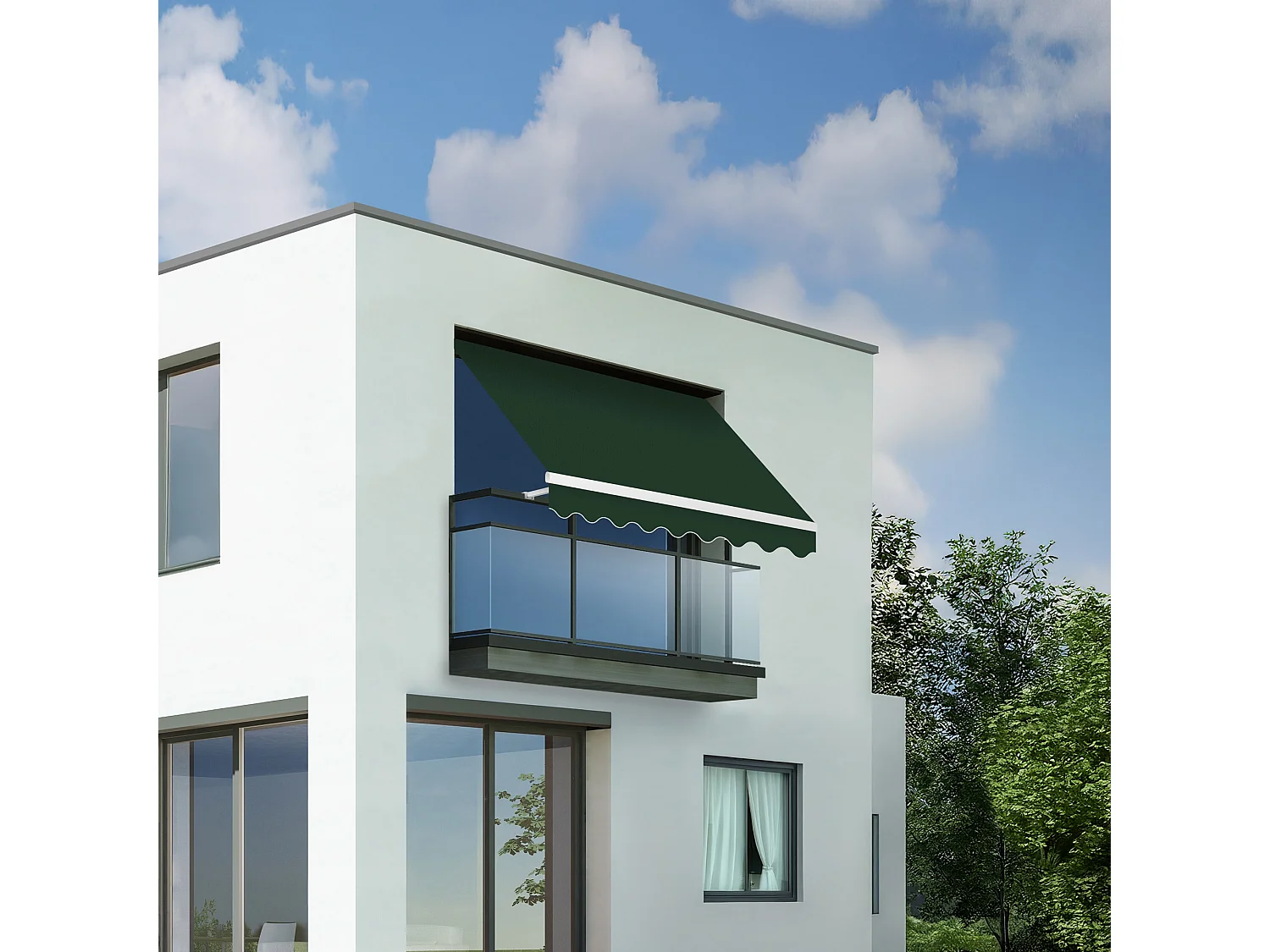 Wasabi - Tenda Balcone Esterno Pieghevole 3x2,5 Verde