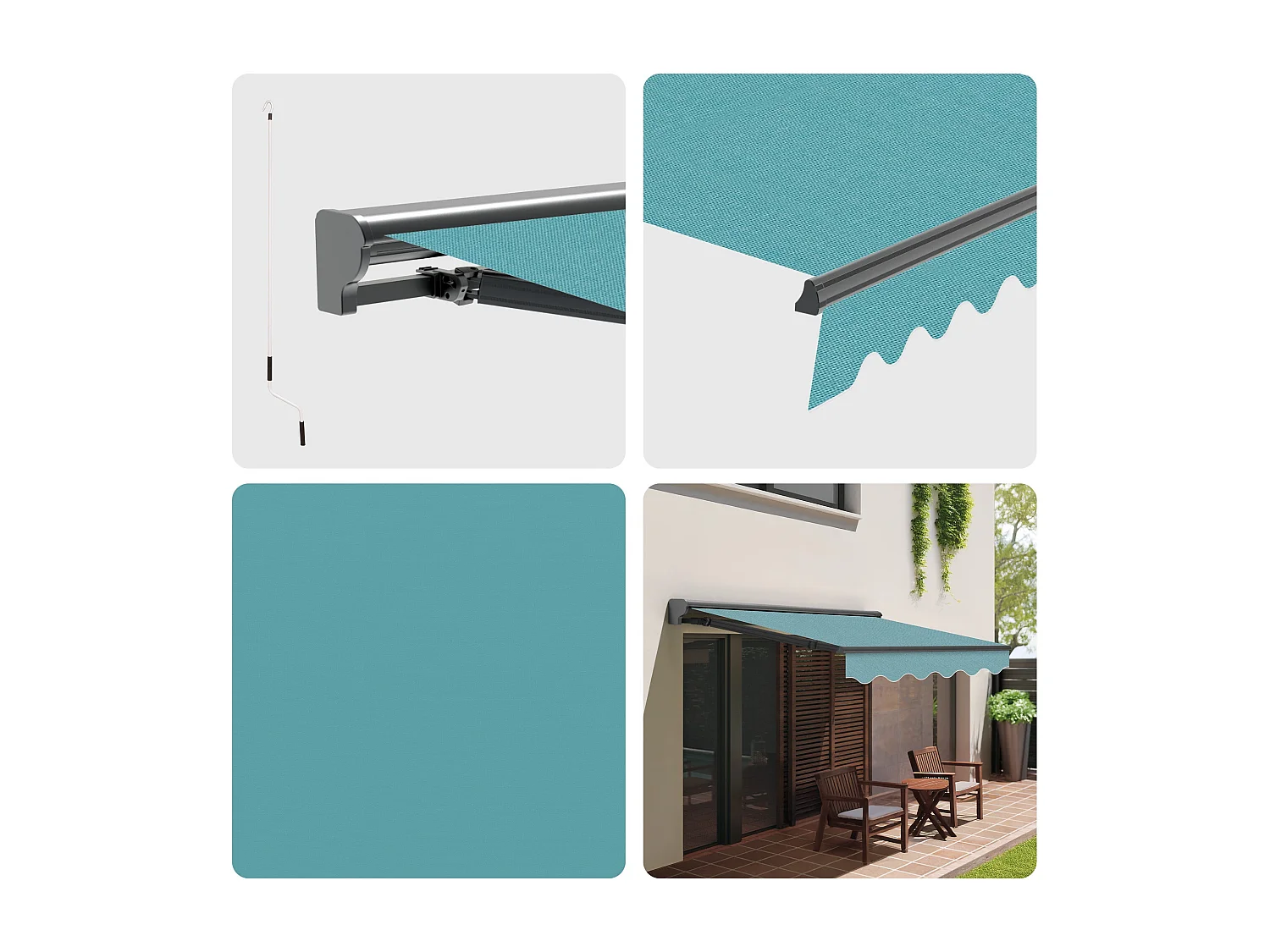 Wasabi - Tenda Esterna Avvolgibile 4x2,5 Aqua – Semicofre