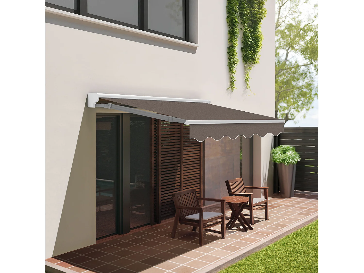 Wasabi - Tenda Esterna Avvolgibile 3x2,5 Taupe Poliestere – Semicassonetto