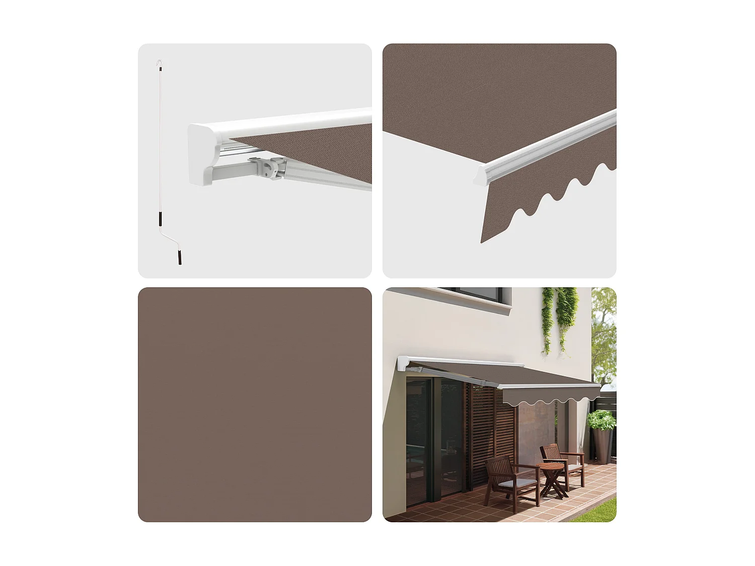 Wasabi - Tenda Esterna Avvolgibile 3x2,5 Taupe Poliestere – Semicassonetto