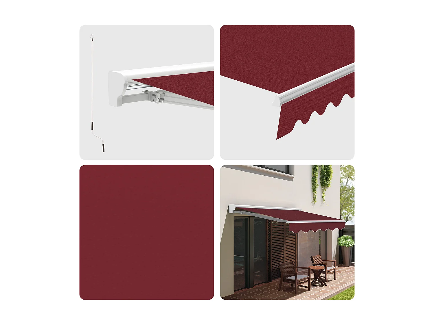 Wasabi - Tenda da Esterno Motorizzata 3x2,5 Granata – Telecomando