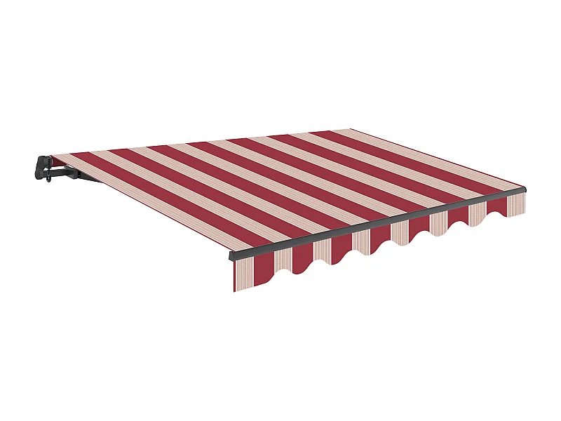 Wasabi - Tenda Esterna Avvolgibile 3x2,5 Strisce Granata Poliestere