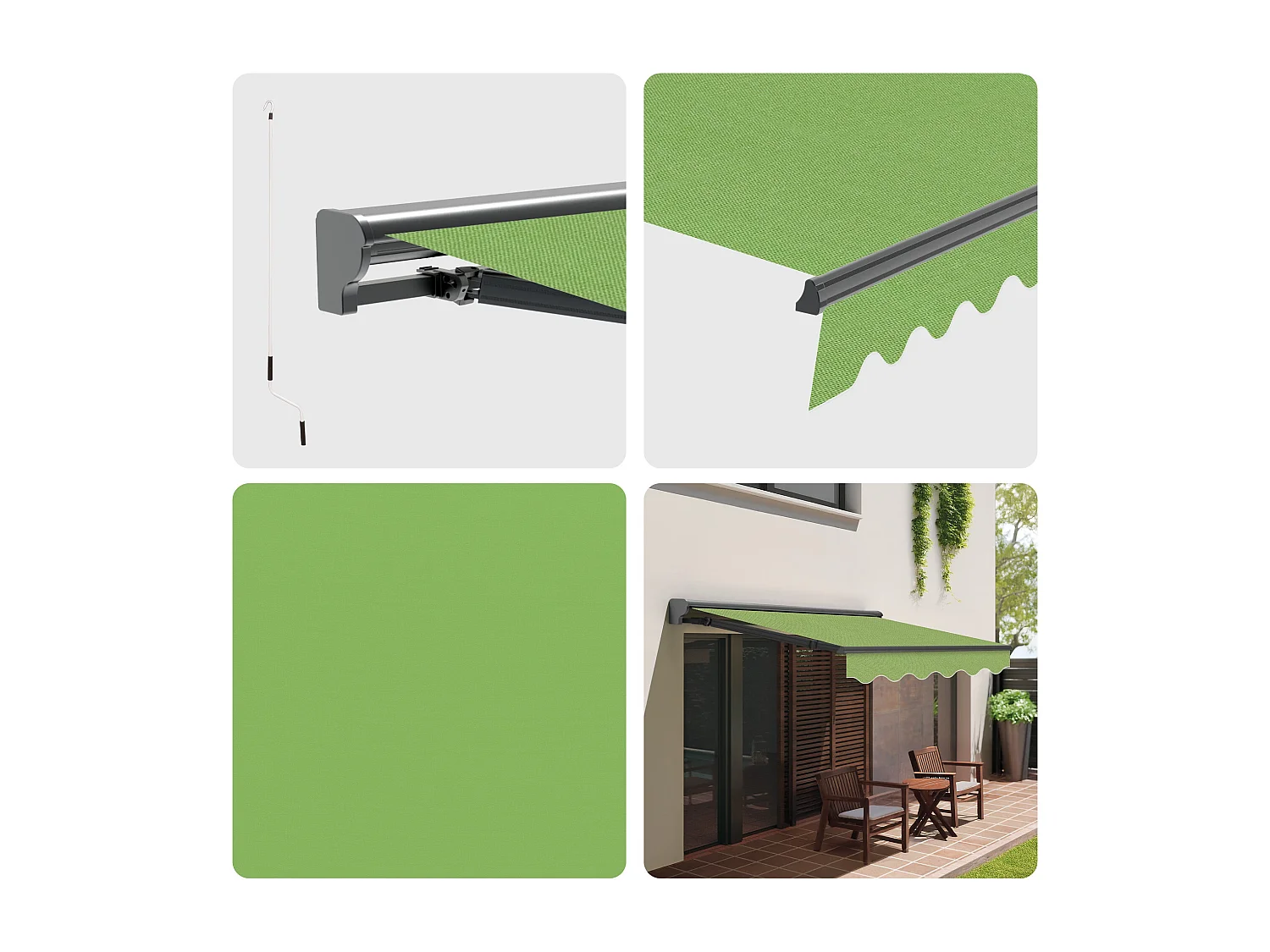 Wasabi - Tenda Esterna Avvolgibile 3x2,5 Green – Semicofre