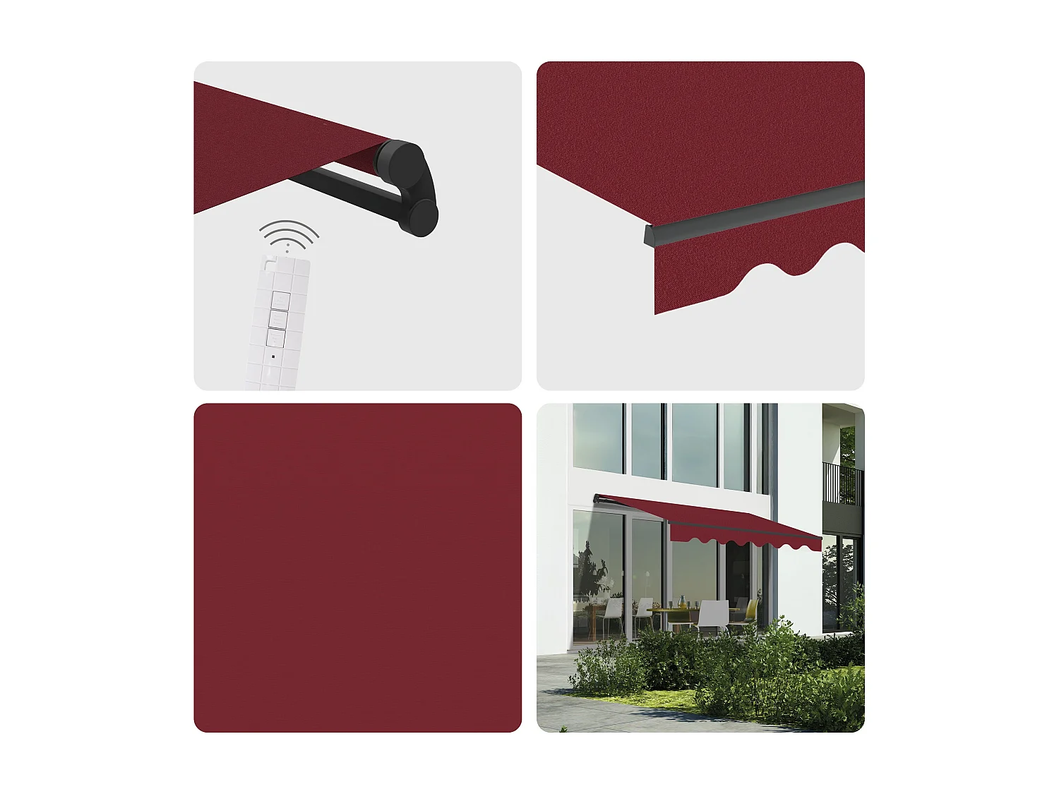 Wasabi - Tenda Motorizzata Esterna 3x2,5 Granata – Telecomando