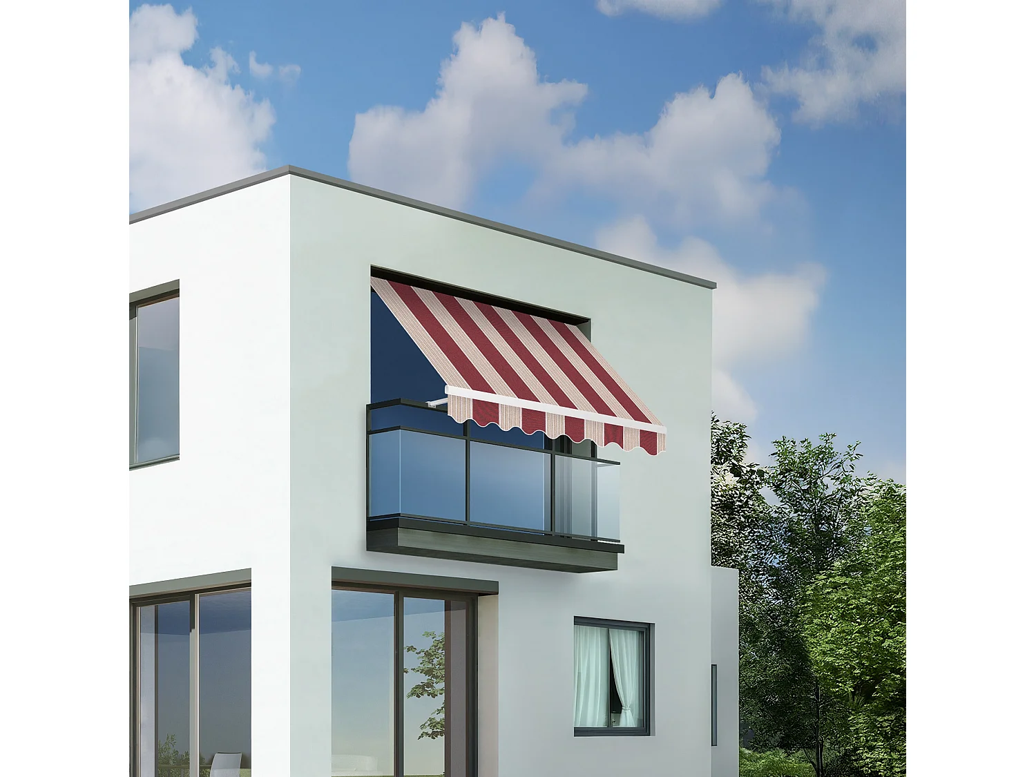 Wasabi - Tenda Balcone Esterno Pieghevole 3x2,5 Granata