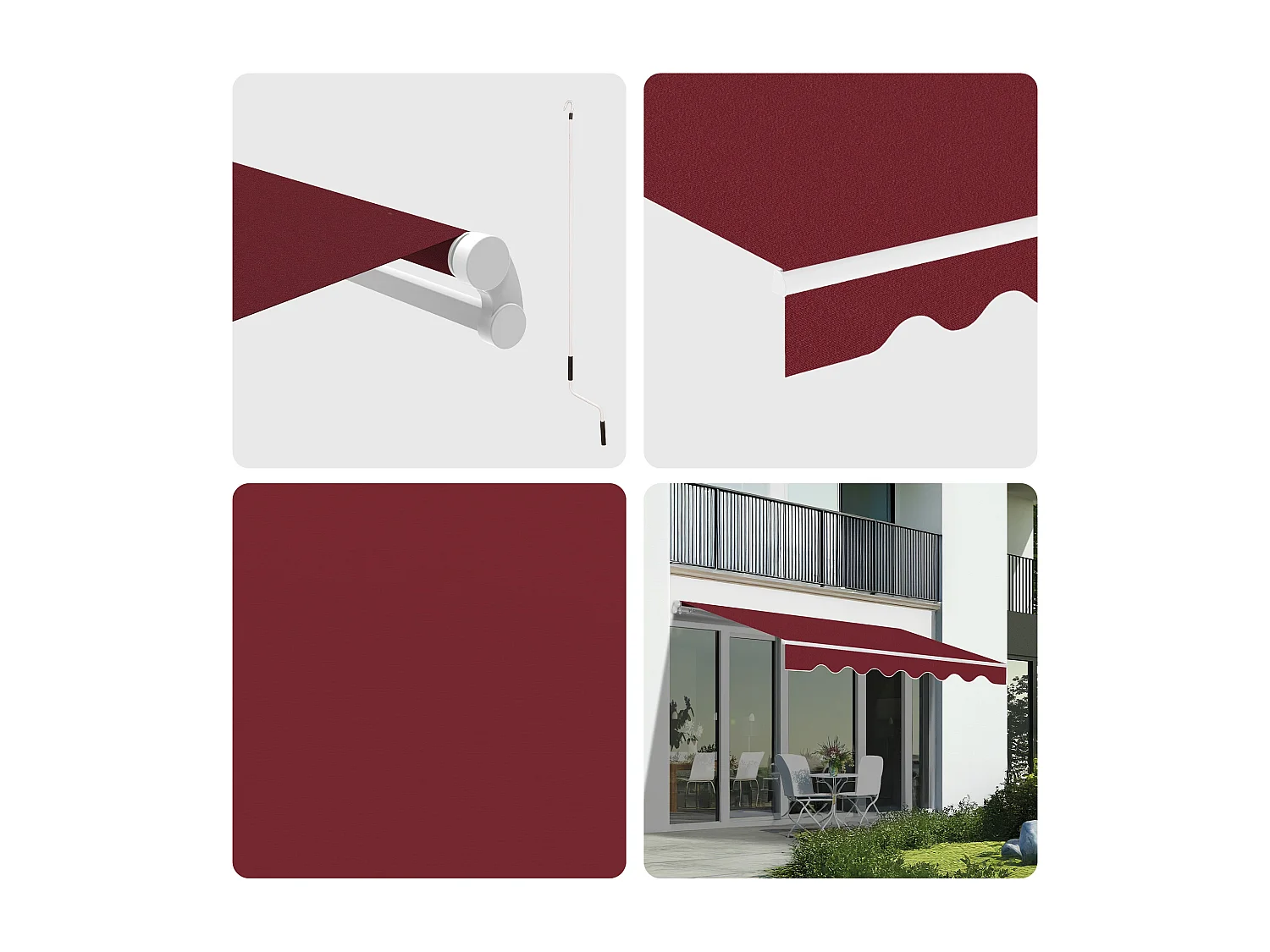 Wasabi - Tenda Motorizzata Esterna 4x2,5 Granata – Telecomando