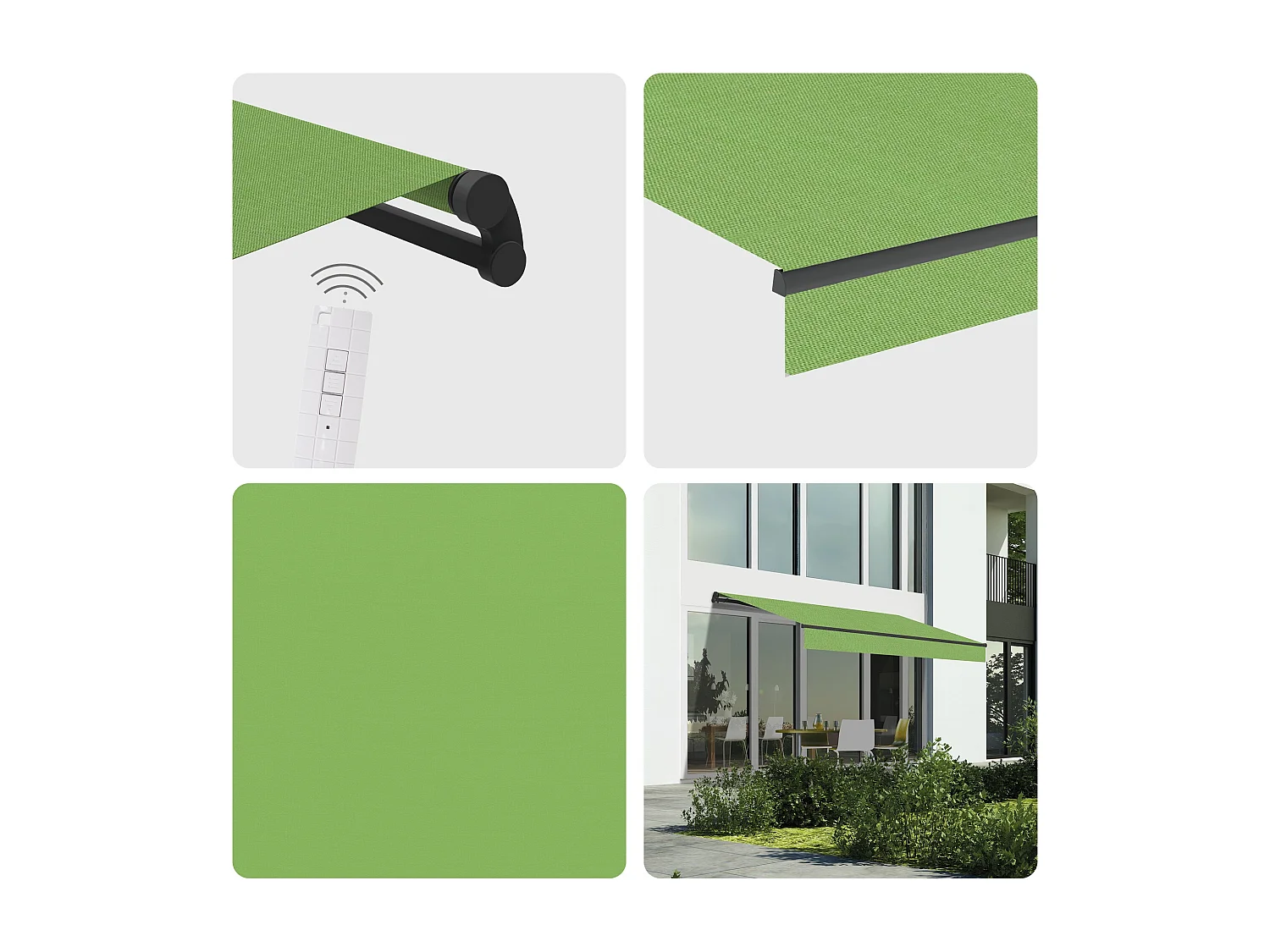 Wasabi - Tenda Motorizzata Esterno 3x2,5 Green – Tela Acrilica