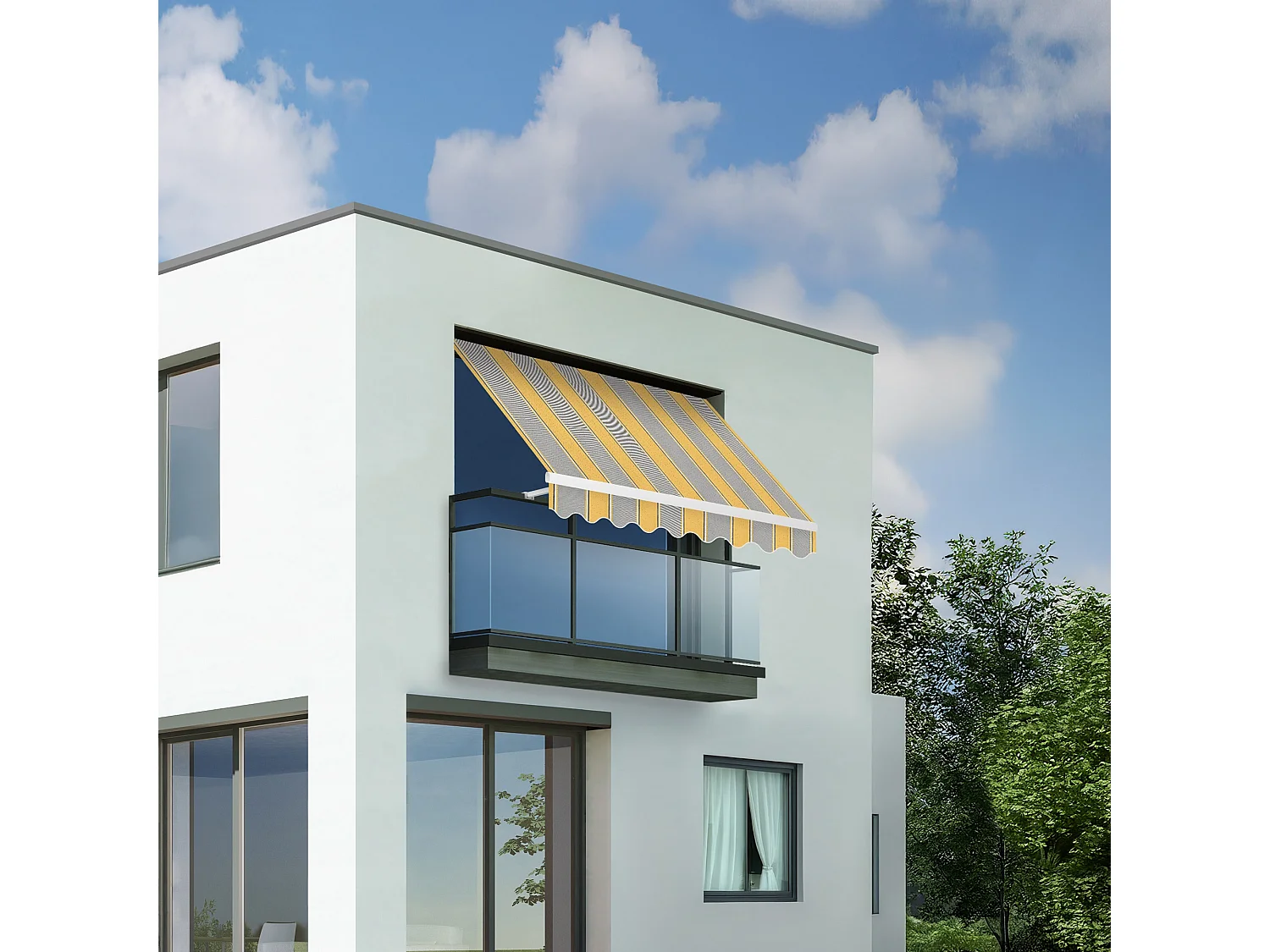 Wasabi - Tenda Balcone Esterno Pieghevole 2,5x2 Giallo