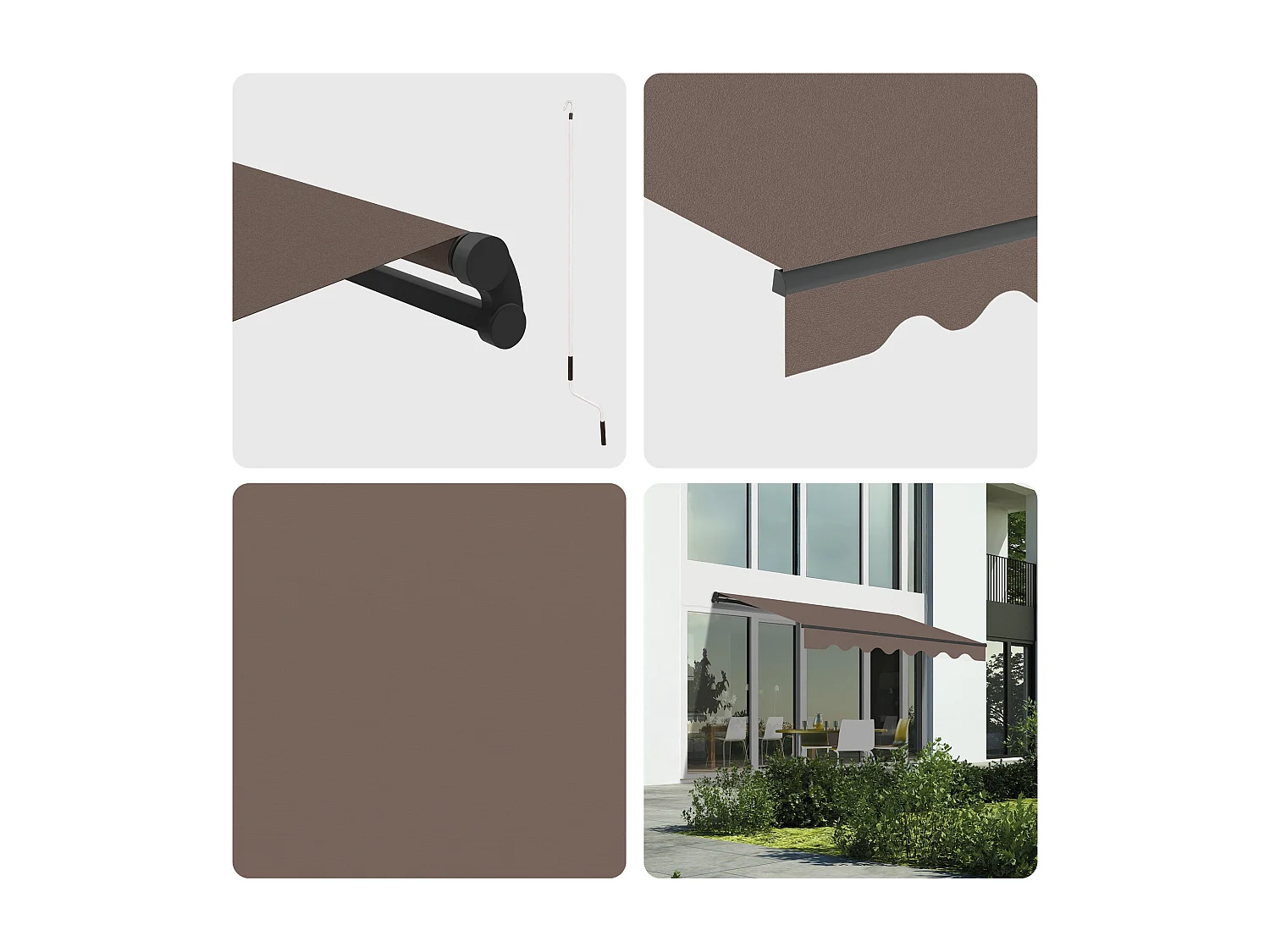 Wasabi - Tenda Esterna Avvolgibile 3x2,5 Taupe Poliestere