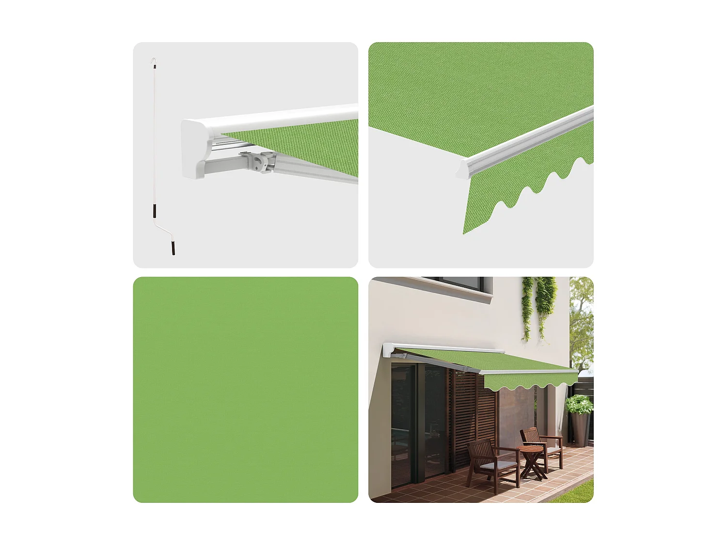 Wasabi - Tenda Esterna Avvolgibile 3x2,5 Green – Semicofre