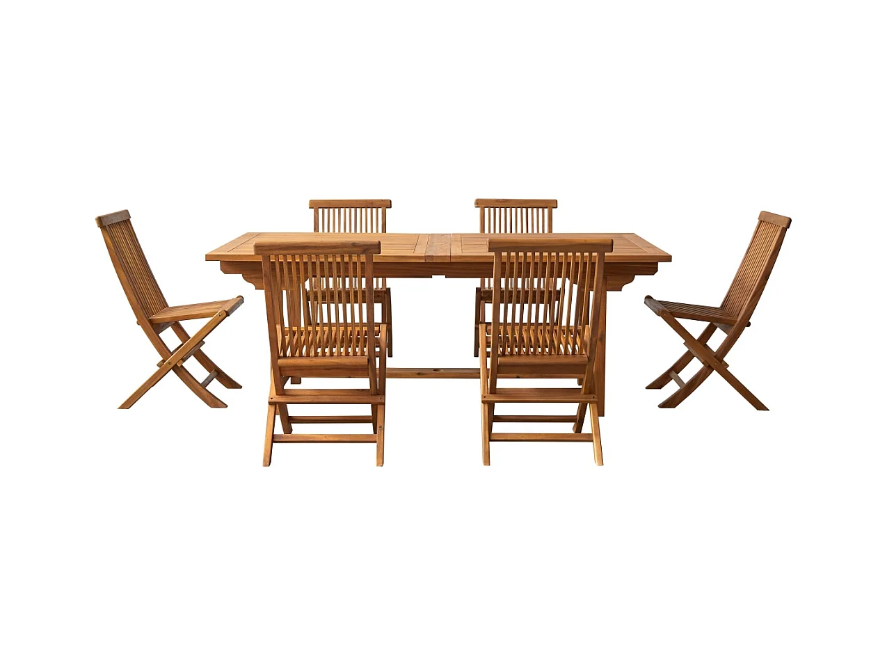 Rechteckige Outdoor-Sitzgruppe aus Akazienholz Capri 6