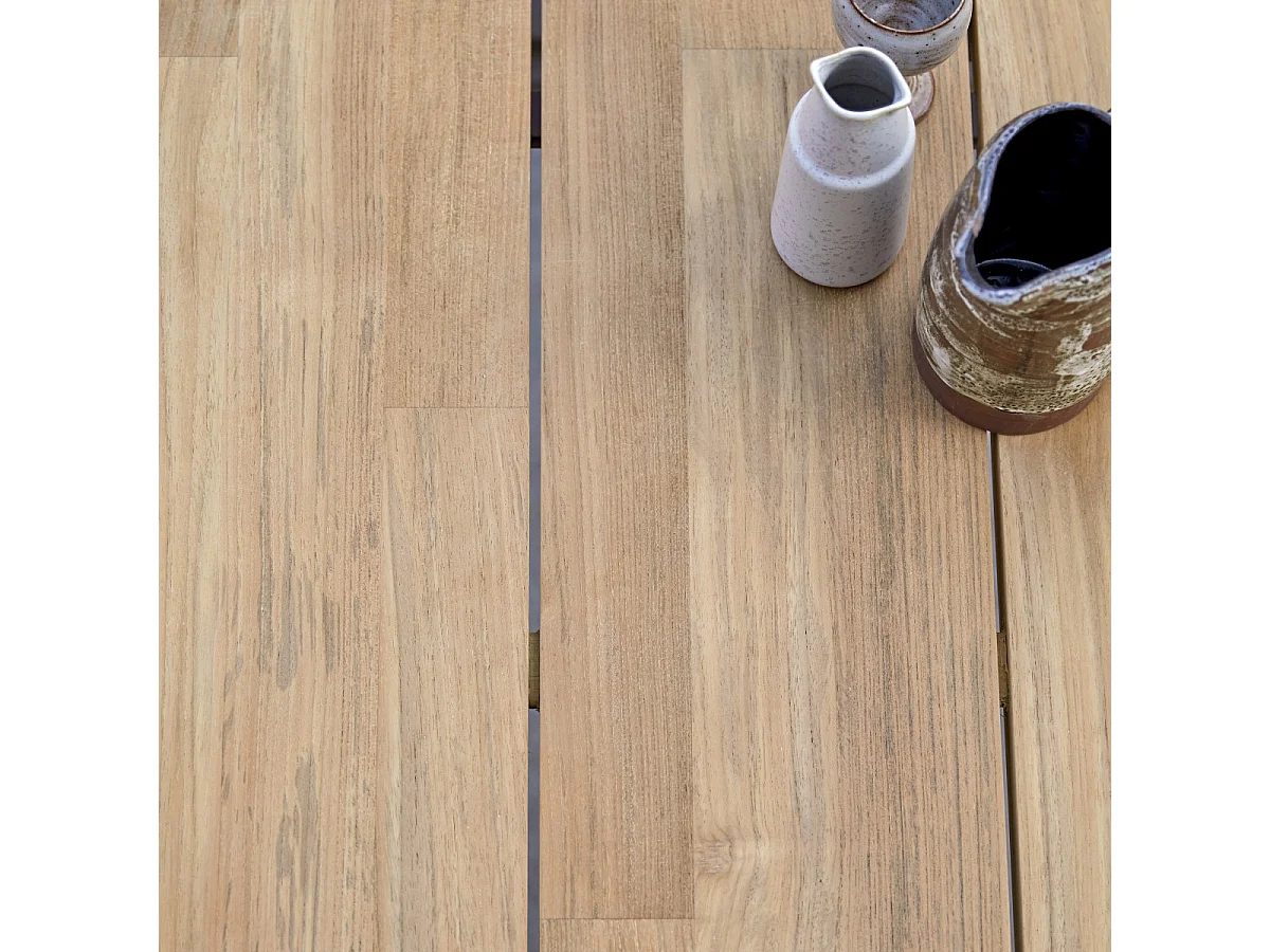 Set da giardino Harper in teak massello e alluminio da 6 posti