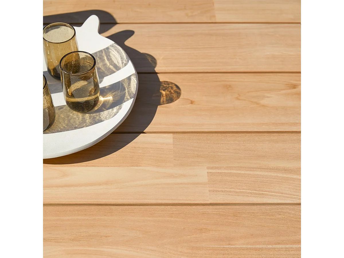 Gartenmöbel-Set Loen aus Teakholz mit Stoffkissen, 4 Stühle