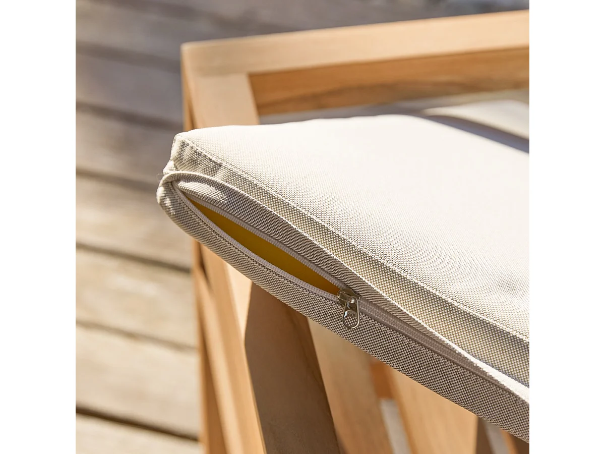 Gartenmöbel-Set Loen aus Teakholz mit Stoffkissen, 4 Stühle