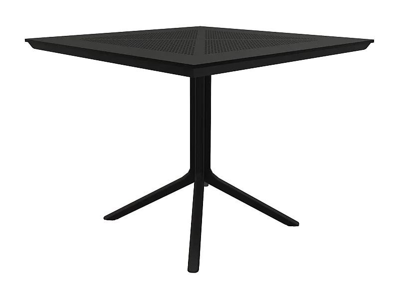 Table d'appoint de jardin - carré - Plastique - 80 x 80 cm - Noir - Lenval