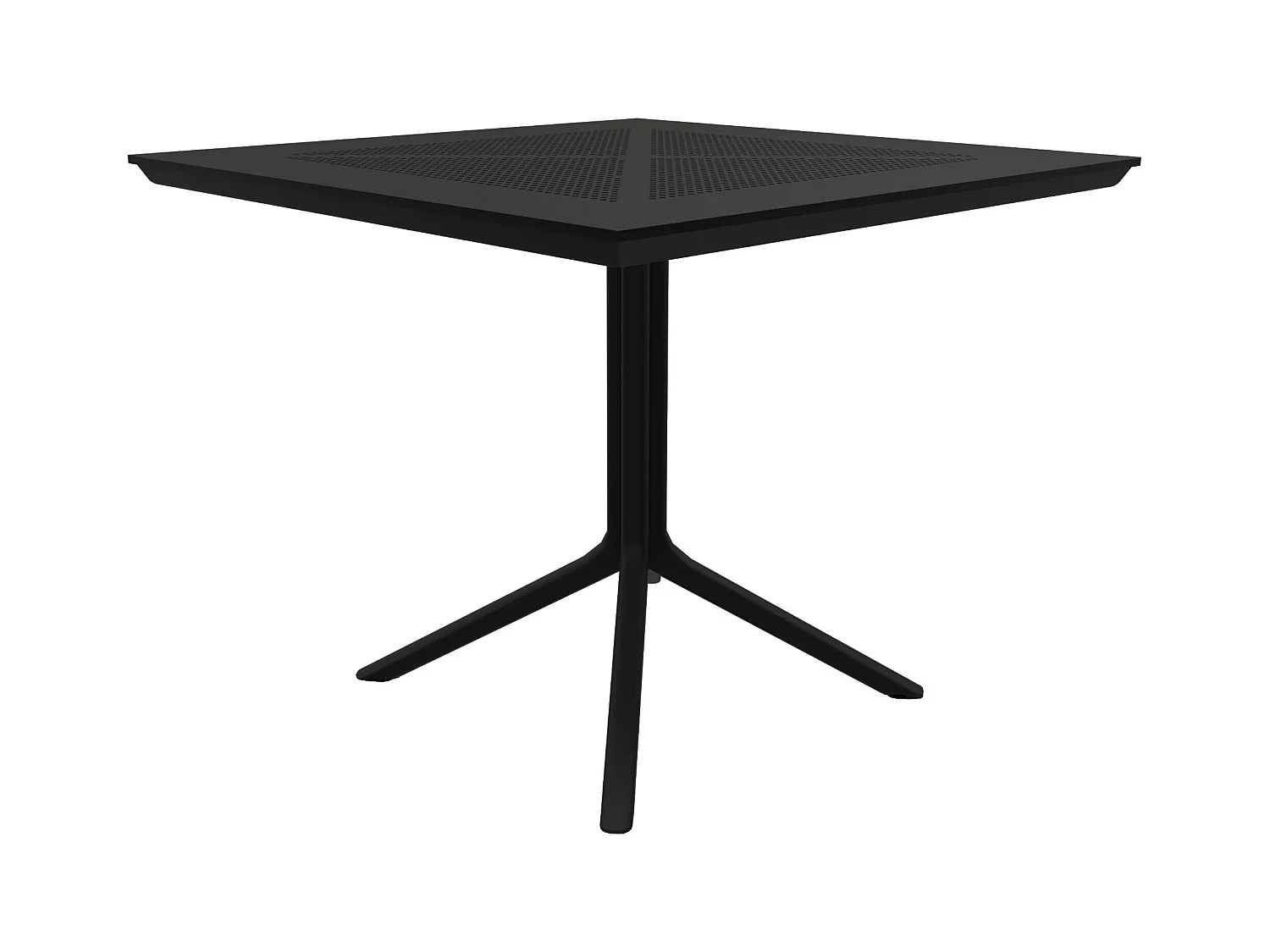 Table d'appoint de jardin - carré - Plastique - 80 x 80 cm - Noir - Lenval
