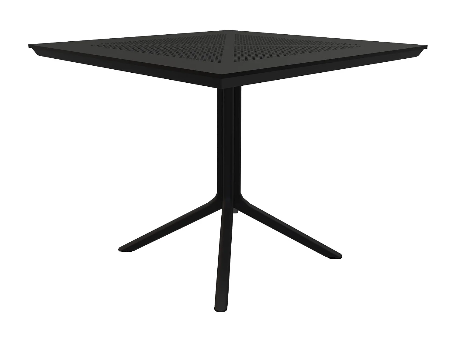 Table d'appoint de jardin - carré - Plastique - 80 x 80 cm - Noir - Lenval