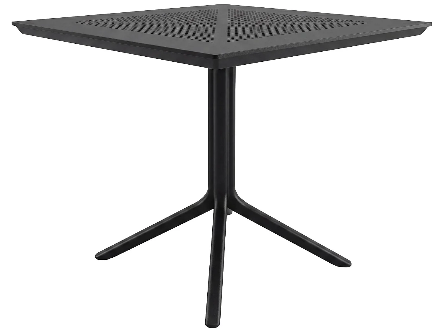 Table d'appoint de jardin - carré - Plastique - 80 x 80 cm - Noir - Lenval