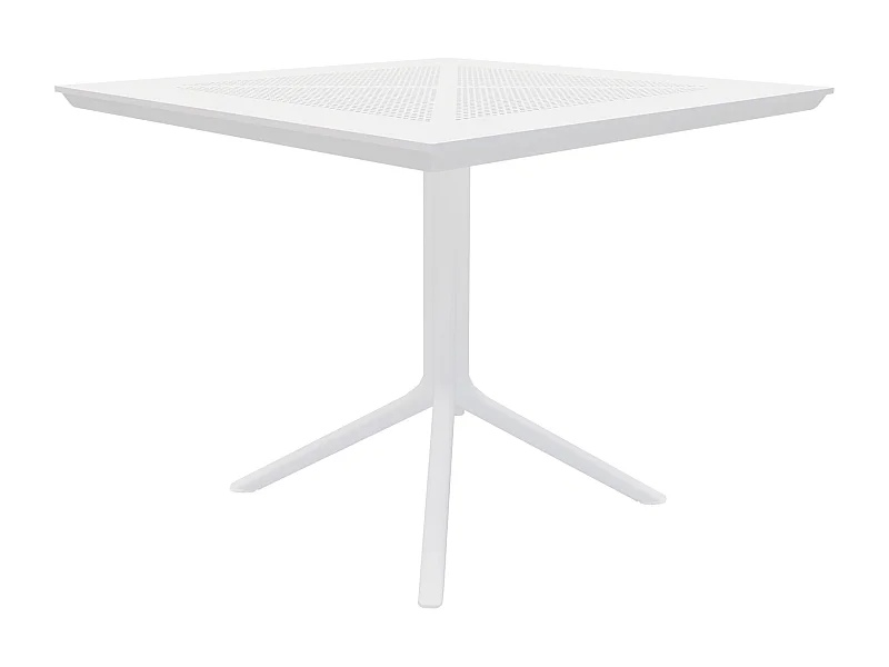 Table d'appoint de jardin - carré - Plastique - 80 x 80 cm - Blanc - Lenval