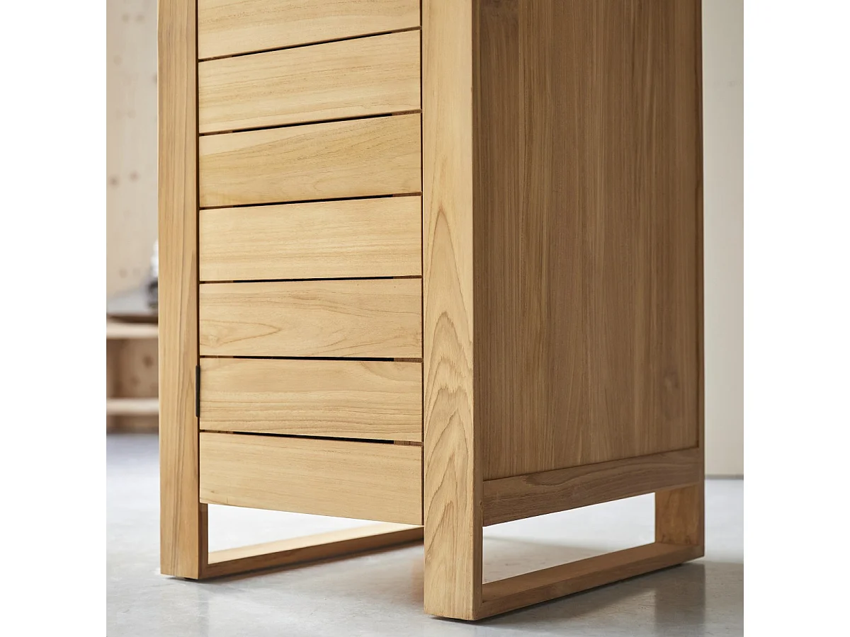 Schmaler Schrank aus Teak Zusatzteil für Schrank aus Teak 180 cm Höhe