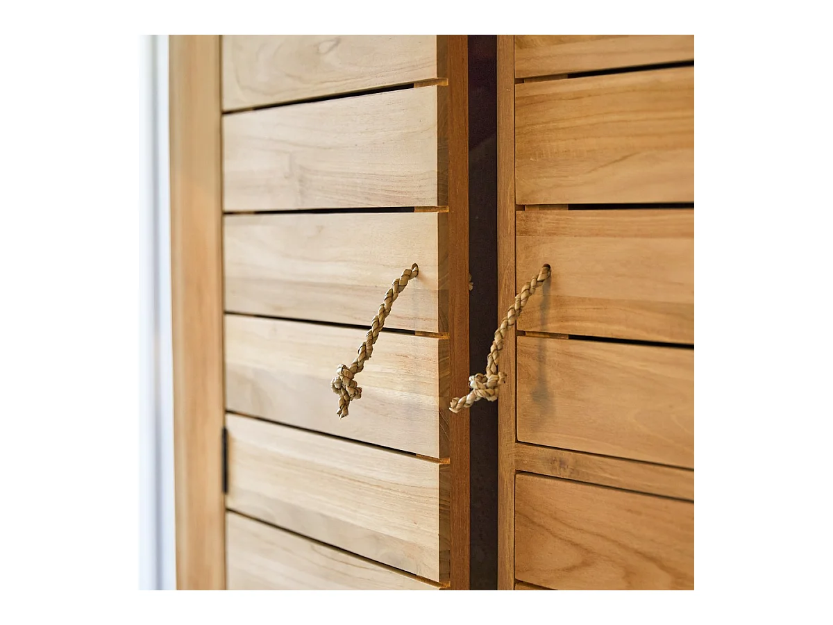 Armadio doppio in legno massello di teak 180cm Minimalys