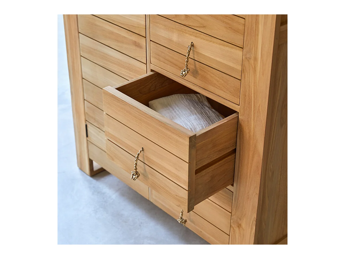 Armadio doppio in legno massello di teak 180cm Minimalys