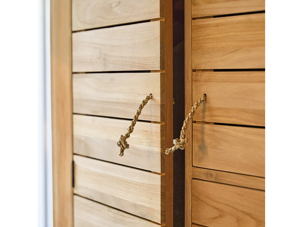 Armadio doppio in legno massello di teak 180cm Minimalys