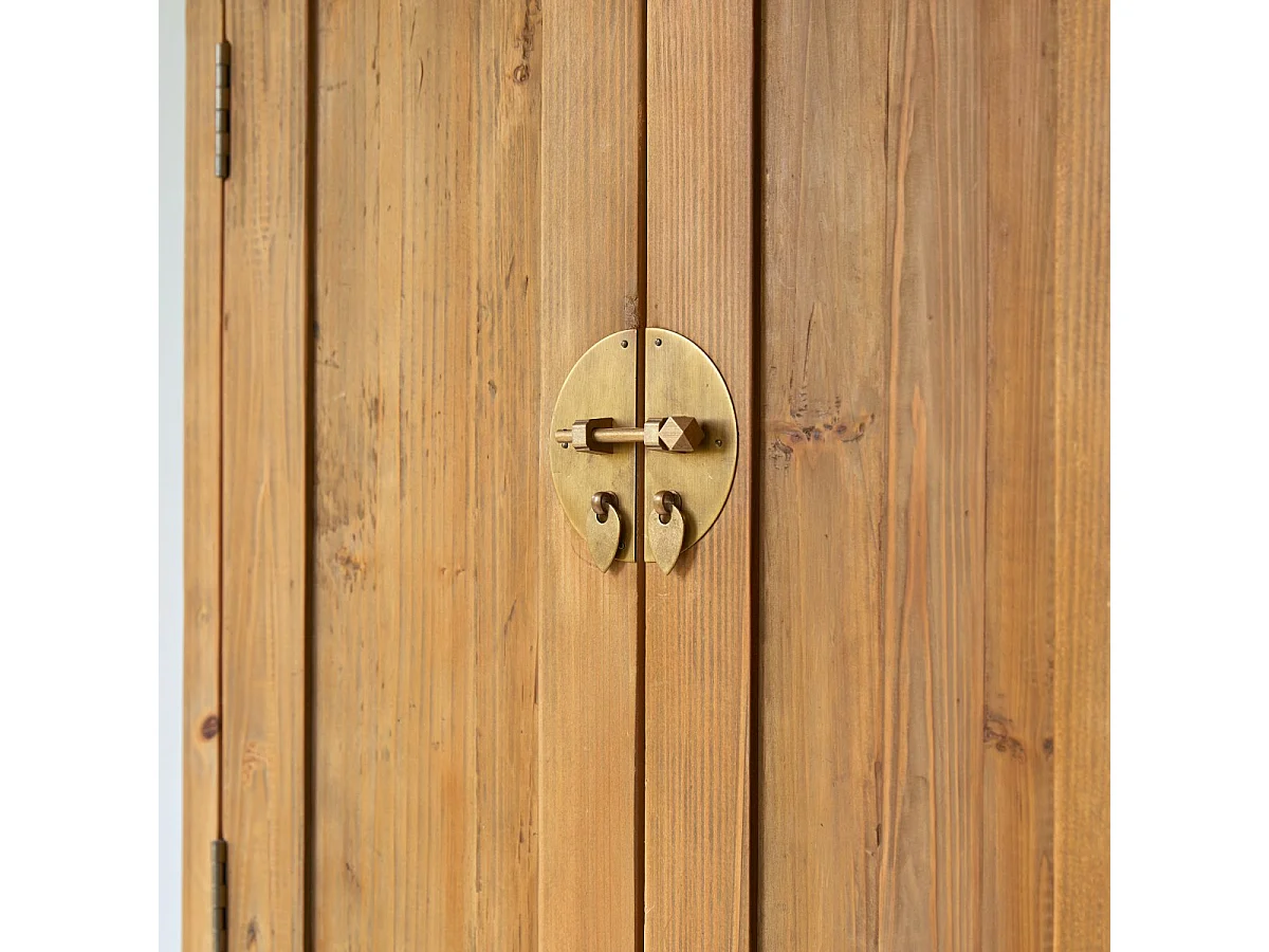 Schrank Yuki aus massivem Recycling-Kiefernholz Natur