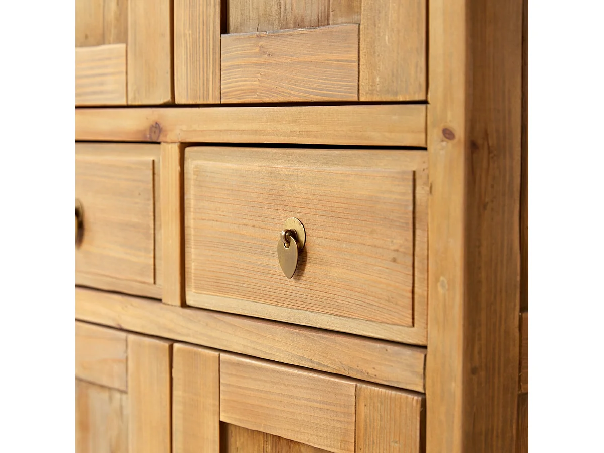 Schrank Yuki aus massivem Recycling-Kiefernholz Natur