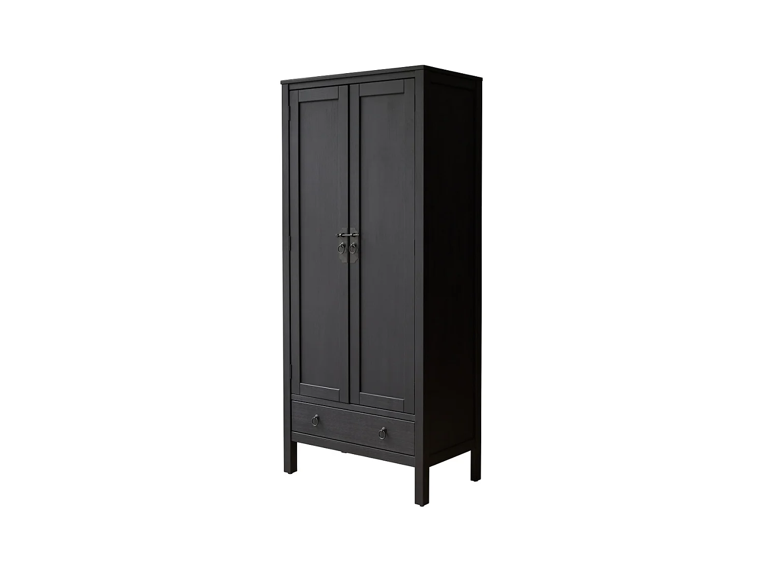 Schrank aus massivem Kiefernholz 180 Thaki Black