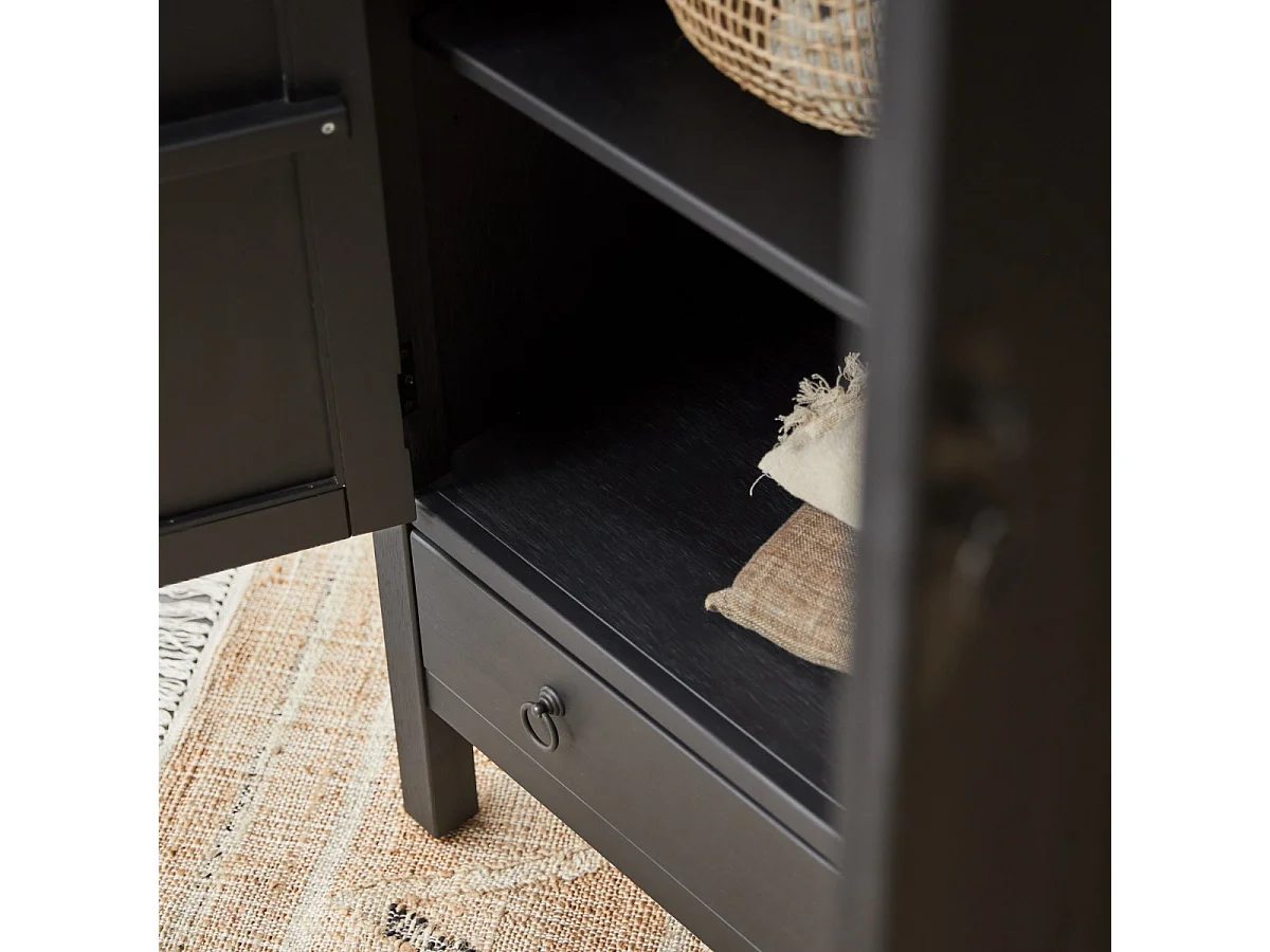 Armadio in pino massello 180 Thaki black
