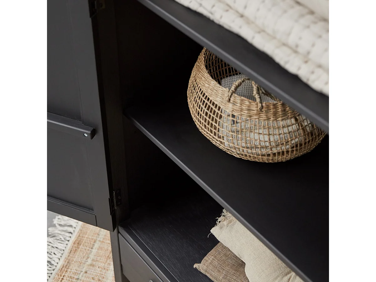 Armadio in pino massello 180 Thaki black