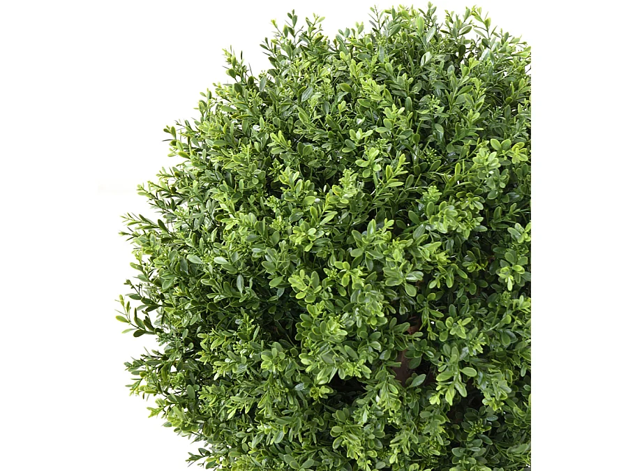 Plante artificielle haute gamme Spécial extérieur / Buis boule UV artificiel, coloris vert - Dim : H.50 x D.35 cm