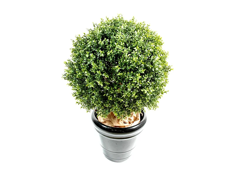 Plante artificielle haute gamme Spécial extérieur / Buis boule artificiel - Dim : H.65 x D.50 cm