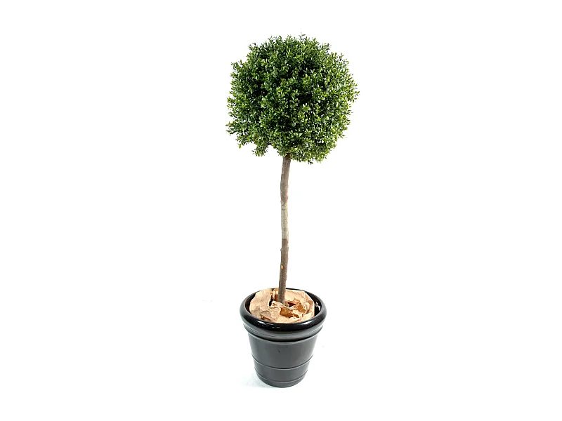 Plante artificielle haute gamme Spécial extérieur / Buis boule coloris vert - Dim : H.110 x D.45 cm