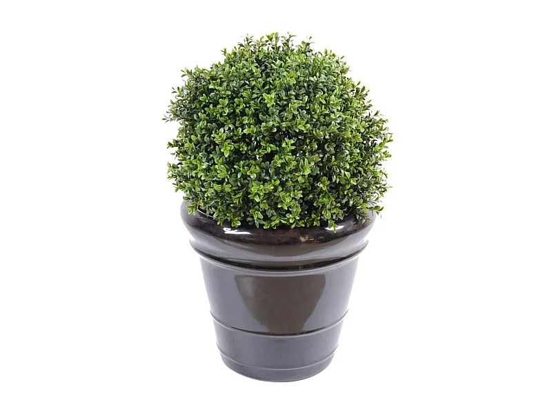 Plante artificielle haute gamme Spécial extérieur / Buis artificiel boule UV - Dim : H.45 x D.30 cm