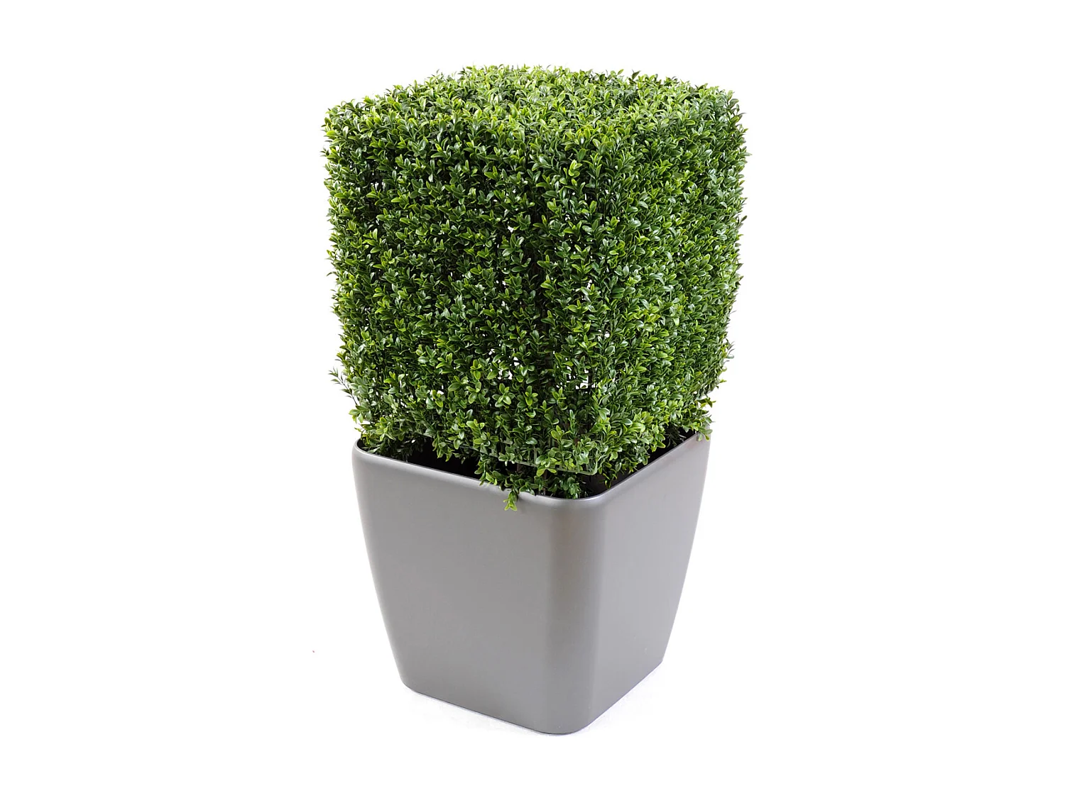 Plante artificielle haute gamme Spécial extérieur, Buis carré artificiel couleur vert - Dim : 85 x 50 cm