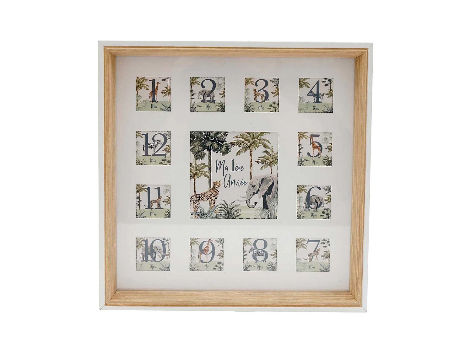 Cadre photo Première année Safari 27 x 27 cm