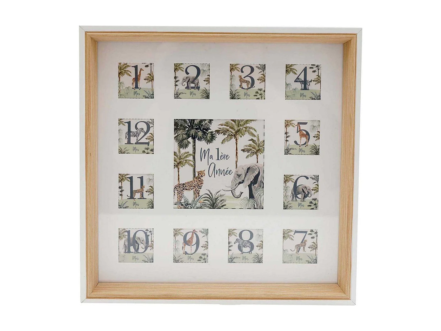 Cadre photo Première année Safari 27 x 27 cm