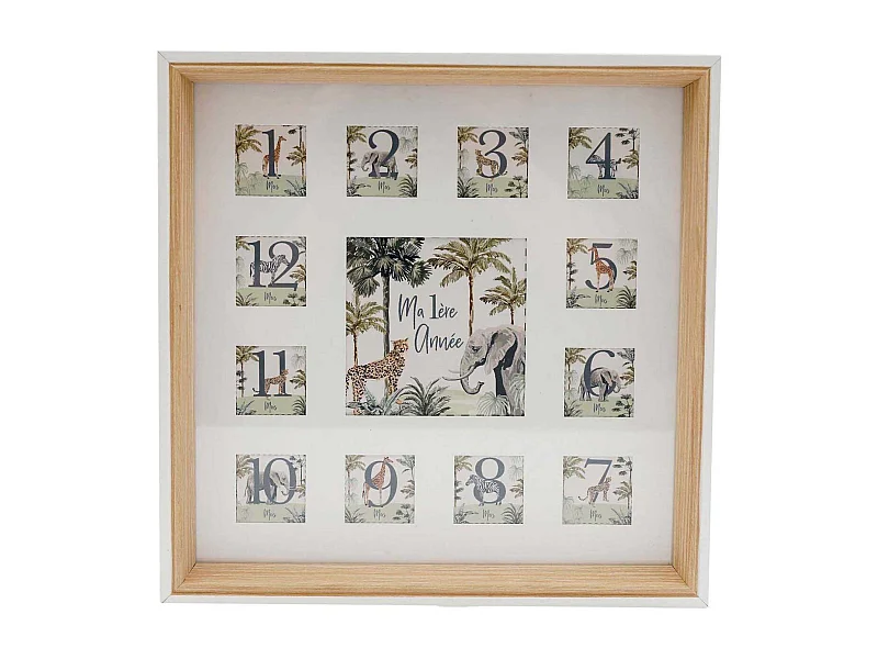 Cadre photo Première année Safari 27 x 27 cm