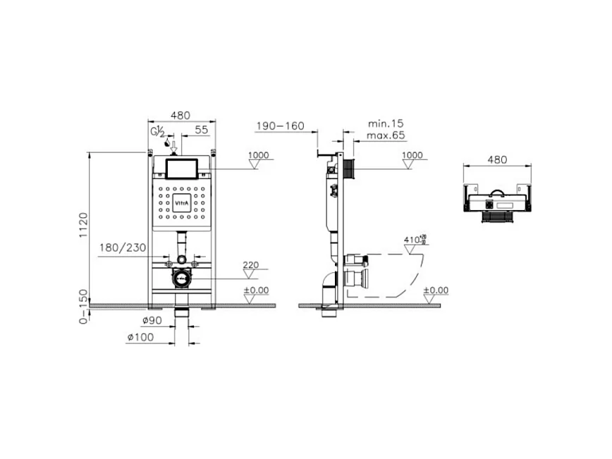 Bâti-Support autoportant VITRA V-FIX CORE